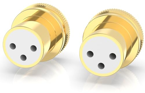 Monosaudio XLR brusskärmskåpor PTFE (Teflon) isolering brusstoppare XLR kontakt dammskydd XLR bussningar skyddskåpor (2 stycken) (kvinna, guldpläterade)