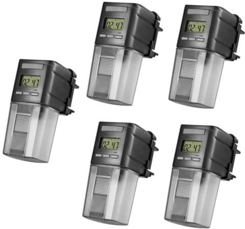Happyyami 5 STK automatischer Fischfutterautomat Timer für den automatischen Lebensmittelspender Fischfutterspender Automatic Fish Feeder Aquarium Futterautomat automatischer Futterspender