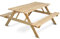holz4home® Picknickbank aus Holz I Outdoor Sitzbank mit Tisch I Picknicktisch Massivholz Gartenmöbel I Naturholz Sitzgruppe Tisch mit Bänken I Für Garten Terrasse Gastronomie (170 cm)