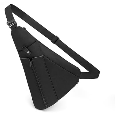 OSOCE Sling Bag for Men, Anti-Theft Crossbody Chest Pack, Minimalist Daypack with Water Bottle Holder