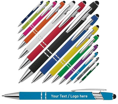 Schmalz® 25 penne a sfera in alluminio con incisione Eddy – personalizzate con ampia scelta di colori – Penna a sfera come regali personalizzati con testo e logo desiderato (25)