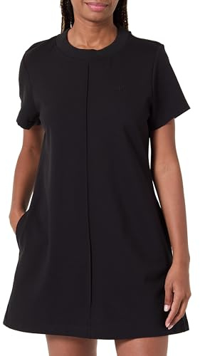 Calvin Klein Vestido tipo camiseta Mujer Punto Milano corto, Negro (Black), XL