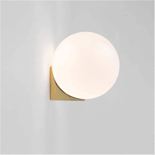 Dopastore Applique Lampada da Parete con Attacco G9 Design Sfera in Acrilico con Struttura Oro Portalampada Moderna per Interni IP20