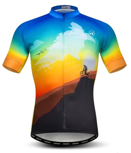 Hotlion Sommar cykeltröja män mountainbike jersey snabbtorkande cykelskjorta kortärmad cykelkläder toppar, 104, L