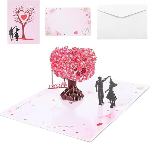 Carte Pop Up 3D Romantique pour Saint-Valentin, Anniversaire de Mariage - Cadeau Original pour Épouse, Mari, Couple - Idée Cadeau Unique pour Anniversaire, Fête des Amoureux