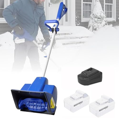 Elektrisk snöplog – trådlös snöspade med justerbart handtag, handhållen snöslunge, 6 m kastavstånd, perfekt för uppfart, uteplats, lekplats, gård