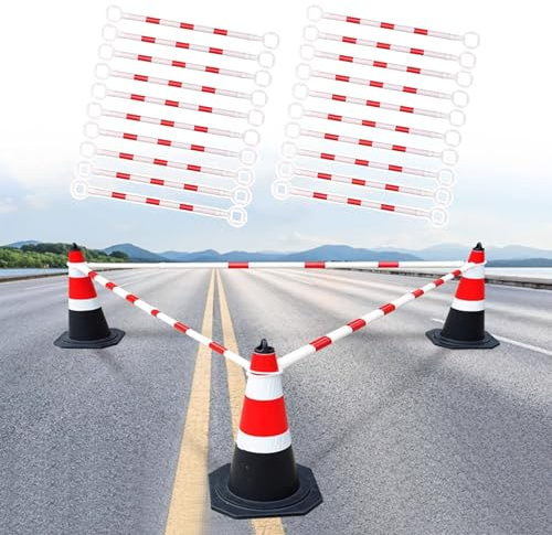 Infällbar Trafikkonstång Vevstång för Trafikkoner, Expanderbara Reflekterande Konlister I Lättvikt, PVC-säkerhetsbarriärer för Trafikkoner, Tunnor/parkeringsplatser(Ring 13 cm (5 1/8”),20pcs)