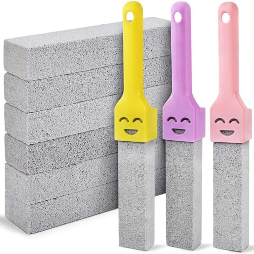 WSSROGY 9 Pack Cleaning Pumice Stone Toilet Remover with Handle for Pool, Bathroom, Kitchen, Household