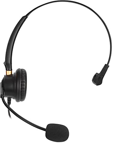 Plyisty 2,5 Mm Enstaka örat Brusreducerande Telefonheadset för Kontorstelefon med Mikrofon för Företag, Callcenter - Svart