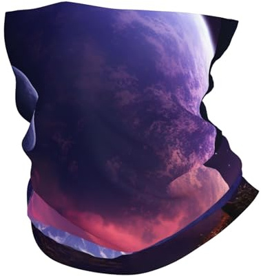 Tubhalsduk lila planet multifunktionell duk andas halsvärmare skidtubhalsduk för vandring klättring yoga 25 x 50 cm