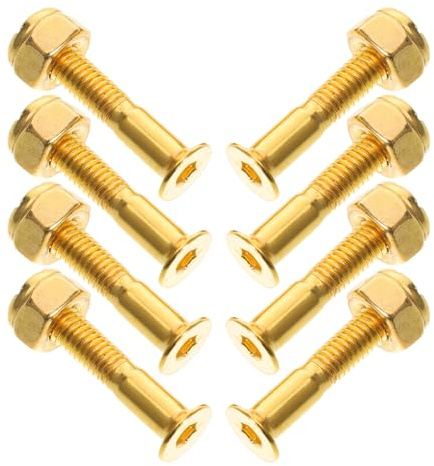 SOIMISS Juego de Tornillos para Patineta 8 Piezas M5 X 25 Mm Dorados Antideslizantes, Kit de Hardware para Montaje de Longboard, Herrajes Resistentes para Skatepark y Uso en Exteriores