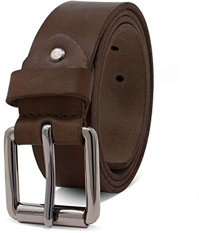 ROYALZ Vintage Cintura Uomo in robusta pelle di bufalo 4 mm, Cintura per Jeans con fibbia ad ardiglione antico - Larghezza della cinghia:38 mm, Colore:Marrone Scuro, dimensione:110