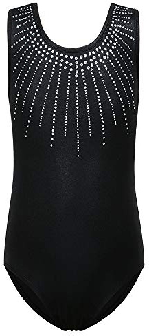 ZNYUNE Mädchen Turnbody Ärmellos 199 Black 10A