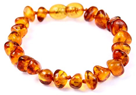SilverAmber Jewellery Fußkettchen aus rohem oder poliertem baltischem Bernstein, handgefertigt, 100 % echte Bernsteinperlen, Premium-Qualität, Cognac, Mix, Zitrone, Honig, Kirsche oder Ombré, Größen