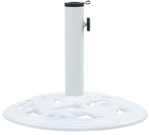vidaXL Socle de Parasol Pied de Parasol de Jardin Base de Parasol d'Extérieur Accessoire de Parasol Terrasse Patio Blanc 9 kg 40 cm Fonte