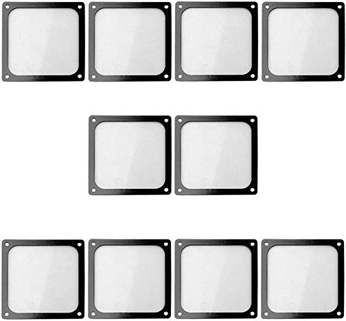 S SIENOC 10 x 140 * 140mm Schwarz Lüfterabdeckung mit Ultra-feinem Staubfilter, Schwach magnetisch Montage (10 x Staubfilter, 140 * 140mm, Schwarz)