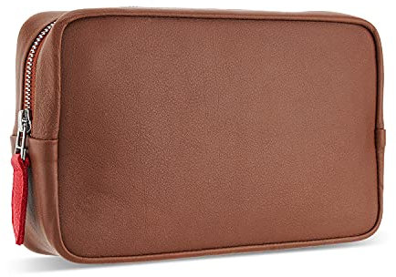 Pack & Smooch Kabeltasche Zubehörtasche Tech Case Longford | Pflanzlich Gegerbtes Leder | Handmade in Germany | Farbe in Hellbraun