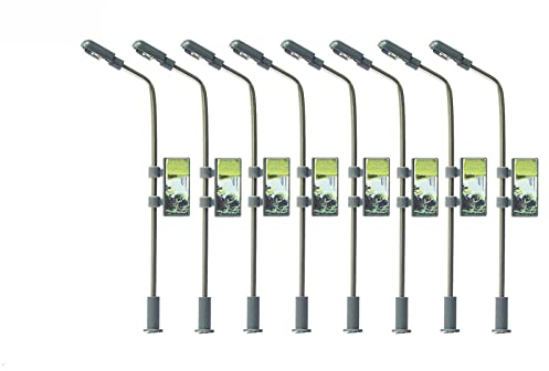 WANGCL 8PCS Modelo ferroviario Tren lámpara Postes LED luz de Calle lámparas de Metal de una Sola Cabeza iluminada luz de Calle HO OO Escala