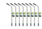WANGCL 8PCS Model Railway Train Lamp Posts LED Street Light Lamps Metal Single-Headed Illuminated Street Light HO OO Scale