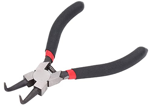 Alicates para Anillos de Seguridad - Punta Doblada 5 Pulgadas - Para Retirar Anillos Internos - Fabricados en Acero Al Carbono - Profesionales y Hogar