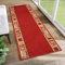 TAPISO Anti Rutsch Teppich Läufer rutschfest Brücke Meterware Modern Rot Gelb Vierecke Geometrisch Design Flur Küche Wohnzimmer Diele 120 x 150 cm