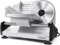 TOKASS Allesschneider elektrischer,Allesschneider ECO-Motor, rostfreies Edelstahlmesser,Wurstschneidemaschine mit einstellbare Schnittstärke(0-15mm),Käse Brotschneidemaschine, silbrig