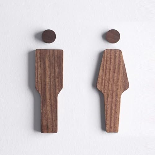 Toalettskylt,toalettskyltar,Solidt valnötsträ Självhäftande WC-skylt, 2x10cm Badrumsinredning Toalettdörrskyltar Toaletthotell Toalett Toalett Badrumsskylt