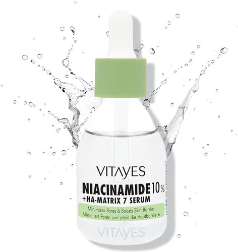 Vitayes 10% Niacinamide & Hyaluronsäure Serum – 30 ml Anti-Aging Serum für das Gesicht – Feuchtigkeitsspendend & Hautbarriere-stärkend – Vegan & Tierversuchsfrei