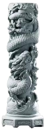 XXAEZR Teehaustier, kreative Sandstein-Neun-Drachen-Säule, Aquarium, Landschaftsbau, Desktop-Dekoration, chinesische Heimdekorationen, Teehaustier-Statue, Ornament