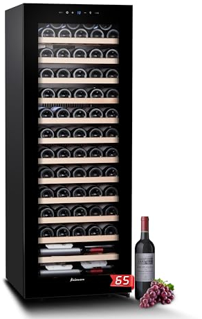 Kalamera Krc-170AFG - Frigorífico para vino (65 botellas, 170 L, pantalla LED reguladora de temperatura), color negro