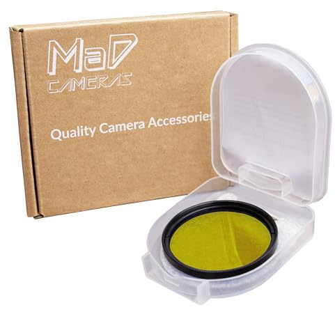Mad Camera - Filtro de Corrección Amarillo de 49mm - Reduce el Resplandor y Mejora el Contraste - Filtro Premium para Lentes de Cámaras DSLR