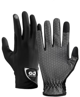 SUJAYU Un paio di guanti da golf da uomo e da donna, guanti da golf da uomo in silicone antiscivolo da uomo, guanti da golf per mano sinistra e destra, guanti da golf traspiranti, per destrorsi (nero