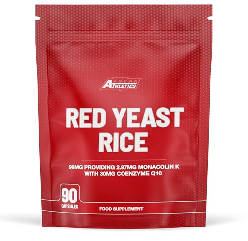 Freak Athletics Red Yeast Rice Capsules Providing 2.97mg Monacolin K & Coenzyme Q10-90 Capules UK Made