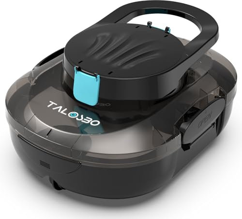 TALOSBO Pleco S1 Robot per Piscina Senza Fili, Automatica 80 Min, Doppio Motore, Ricarica 2,5 Ore, Pulizia Completa Fondo per Piscine Fuori Terra, per Piscine Fuori Terra