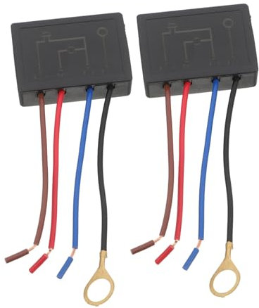 DIYEAH Interrupteur Variateur Lampe Tactile 4 Niveaux de Luminosité Commande à Capteur Lot de 2, Abs Noir pour Lampe de Table