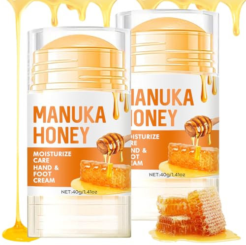Crèmes Pieds Anti-Crevasses, Crème Hydratante pour Pieds Secs et Crevassés et Fissures, Crème Réparatrice au Miel, pour Adoucir et Moisturizer les Mains et les Pieds Secs, Craquelés et Rugueux (2)