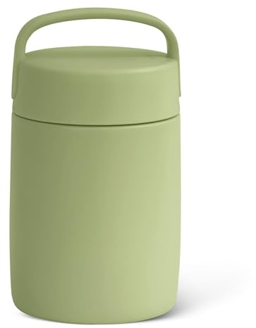 Amazon Basics Insulated Stainless Steel Food Jar, For Hot and Cold, Leak Proof, 473 milliliters, Olive