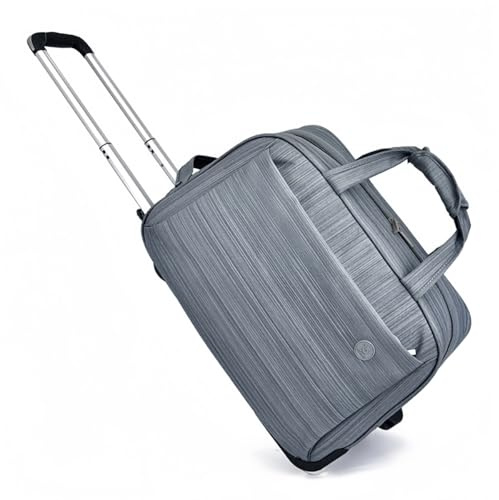 Rummyluck Bolsa de Viaje con Ruedas 36L Mochila de Viaje con Ruedas Extensible y Manija Ajustable Bolsa de Deporte con Ruedas Gris