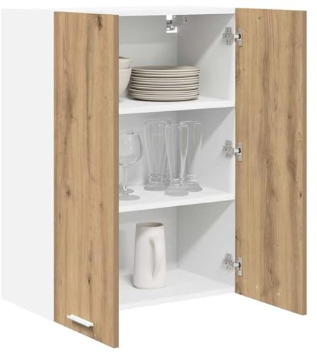 vidaXL Mueble Colgante con Puerta Roble Artesanal 60 x 31 x 80 cm, Armario de Cocina Moderno, diseño Rectangular, Gran Espacio, Materiales Resistentes, Estilo contemporáneo, soluciones de hogar