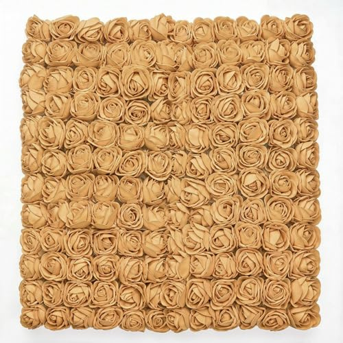 Gkhlg 144 Pcs Foam Roses Artificial Flowers with Soft PE Foam Stems Craft Flowers for DIY Crafters to Decorate Home Parties and Holidays (Gold)