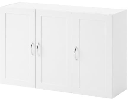 PURELLEL Mueble de baño suspendido 60x30x90 cm Blanco | Estantes ajustables, melamina resistente a la humedad, desmontable, antibalanceo, fácil montaje, baño, cocina, entrada