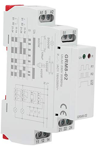 Marhynchus Impulsrelä AC Elektroniskt Impulsrelä 2 X SPDT 16A 18mm DIN-skena Monterad LED Status Minneskontroll för Flerpunktsbelysningskretsar Kontrollpaneler Elektriker