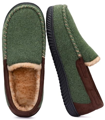 RockDove Men's Hearthfire Memory Foam Moc Slipper, Size 10 UK Men, Forest Green