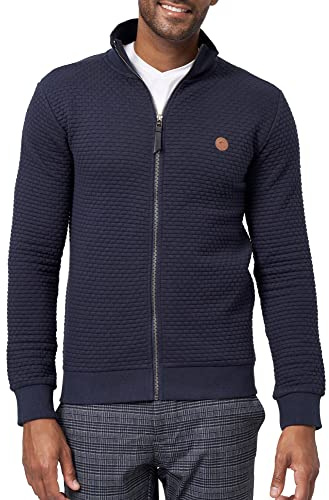 Indicode Herren Bermie Sweatjacke mit Stehkragen | Cardigan Herrenjacke Sweater Männer Navy, L
