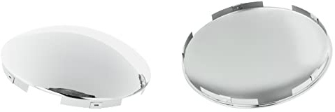 CHDT66 Semi Truck Hub Cap Cover - 5 Even Notched - for Front Wheel Universal Fit - 2 Pc Pack, Lip: 7/16 with pre-Installed Clips (Dome Top, Chrome)