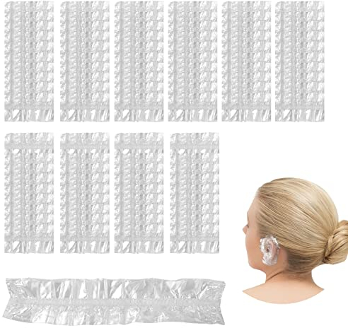 Copriorecchie per doccia Paraorecchie trasparenti Cuffie per doccia usa e getta Copriorecchie impermeabili Cuffie in plastica per tinture per capelli Doccia Bagno (100 pezzi)