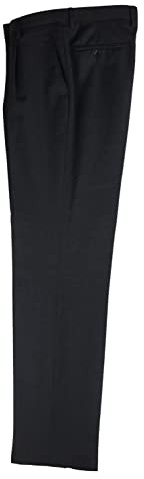 ALVIPERI Pantalone Uomo Classico in Fresco di Pura Lana Vergine vestibilità Comoda Taglie Forti e calibrate (8XL, Antracite)