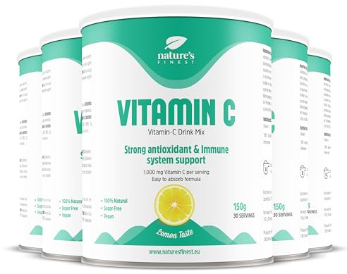 Nature’s Finest Vitamin C Pulver – Hochdosiertes Ascorbinsäure-Pulver 1000 mg pro Portion – Ohne Zusätze, vegan & laborgeprüft – 750 g