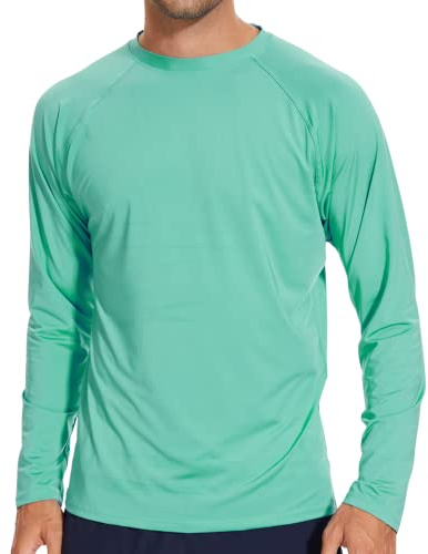 Arcweg Rashguard Mare Surf Uomo Maniche Lunghe Protezione Solare UV UPF 50+ Asciugatura Veloce Maglia Anti UV Pescs Stile Sciolto Elastica Maglietta Piscina
