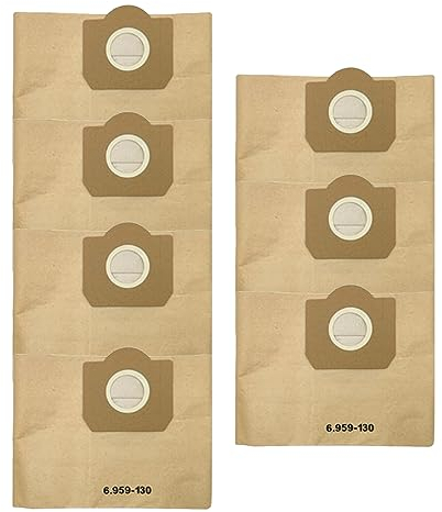 7 bolsas de filtro de papel para 6.959-130.0, WD3 bolsas de papel para aspiradoras WD3 1629 MV3 Premium A2201/2204/2504/2554/2251